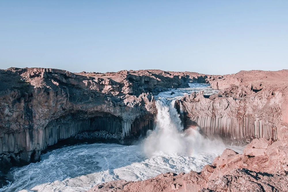 Aldeyjarfoss waterfall in Iceland. Check out our perfect 6 day itinerary for Ring Road in Iceland!