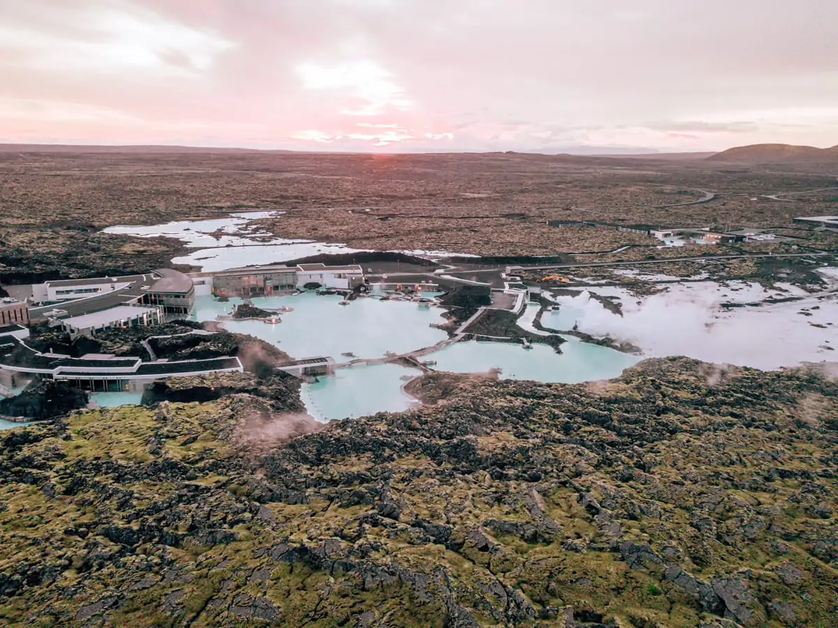 Summer sunrise over the Blue Lagoon in Iceland. Check out this 6 day itinerary for Iceland's Ring Road in summer.