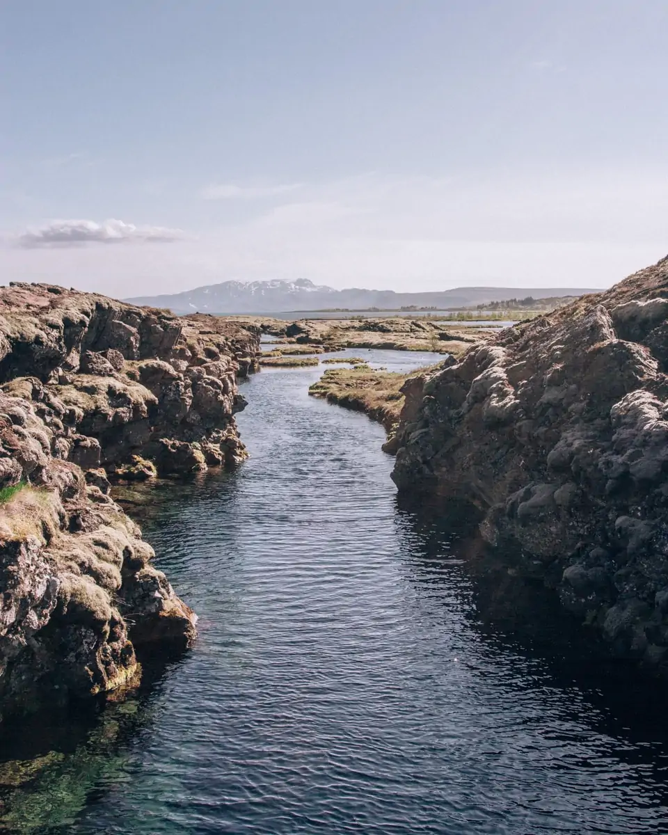 Silfra dive site in Thingvellir National Park. Check out our perfect 6 day Iceland itinerary with a map of all the best stops here!