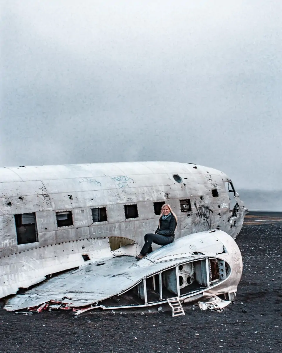 Solheimasandur DC-3 Plane Wreck in Iceland. Click here for a full Iceland 6 day itinerary with a free map.