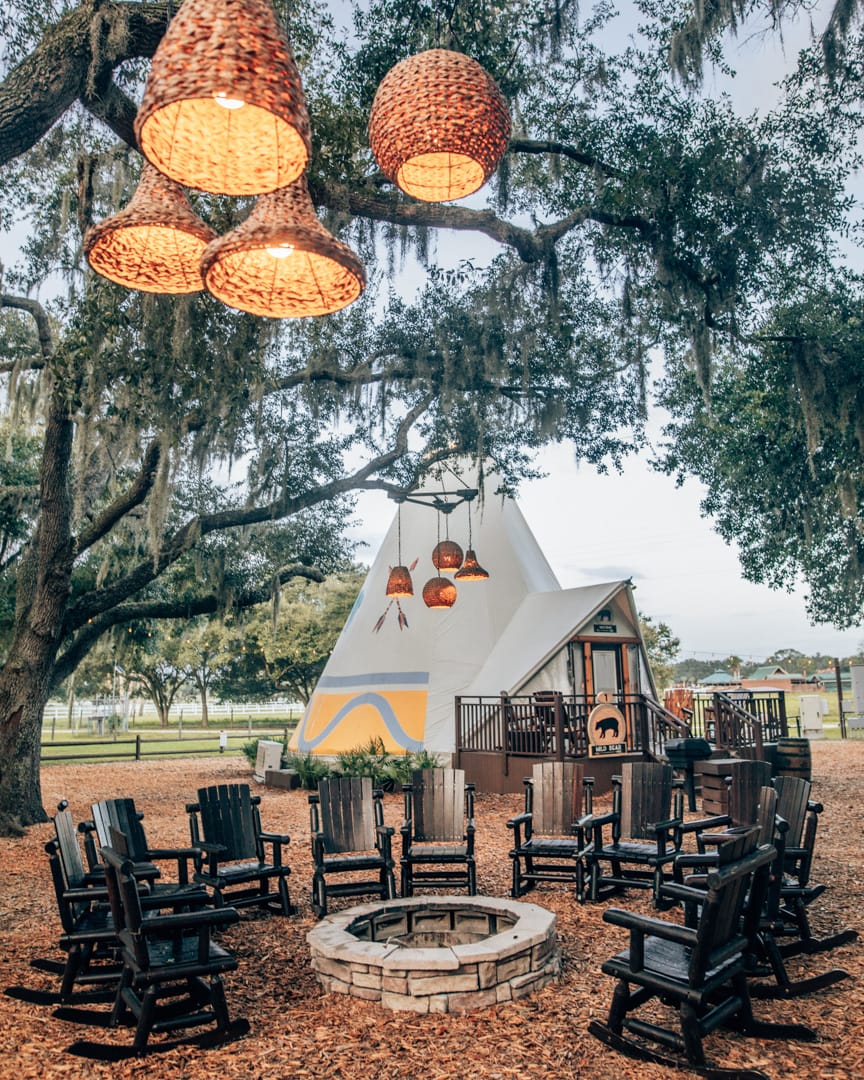 Teepees at Westgate River Ranch make for a perfect place to go glamping in Florida
