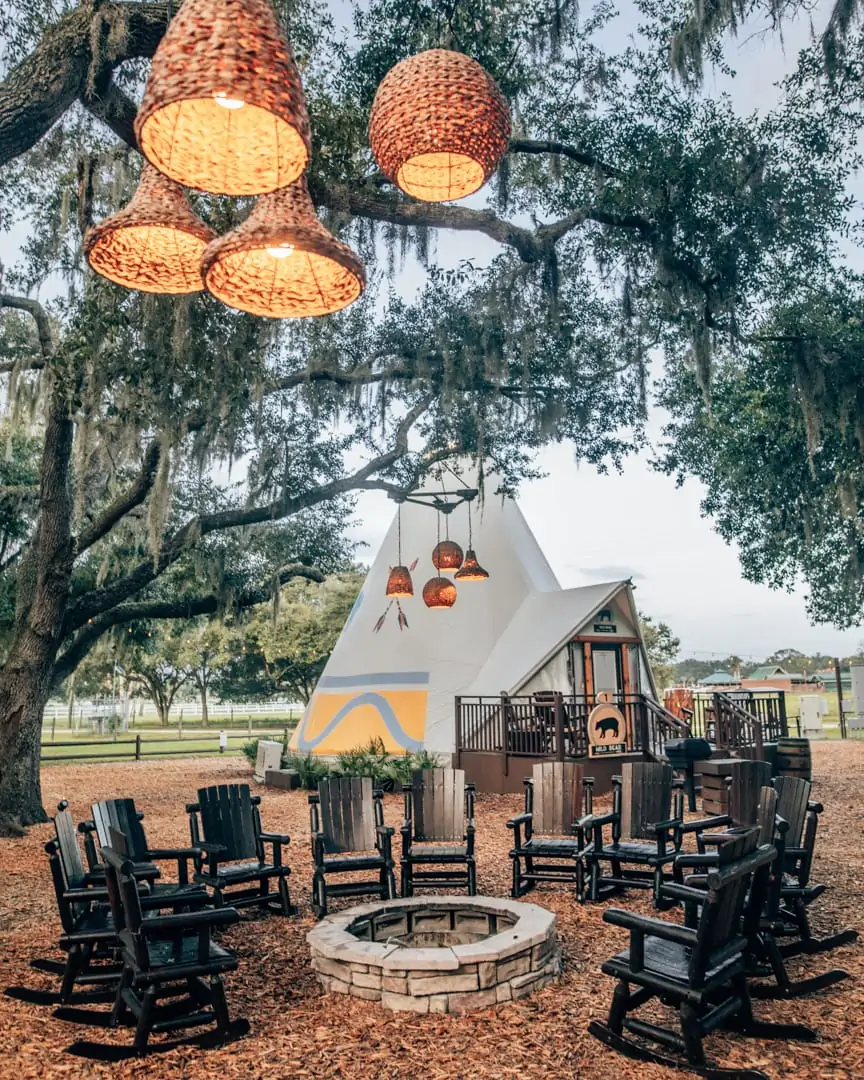 Teepees at Westgate River Ranch make for a perfect place to go glamping in Florida