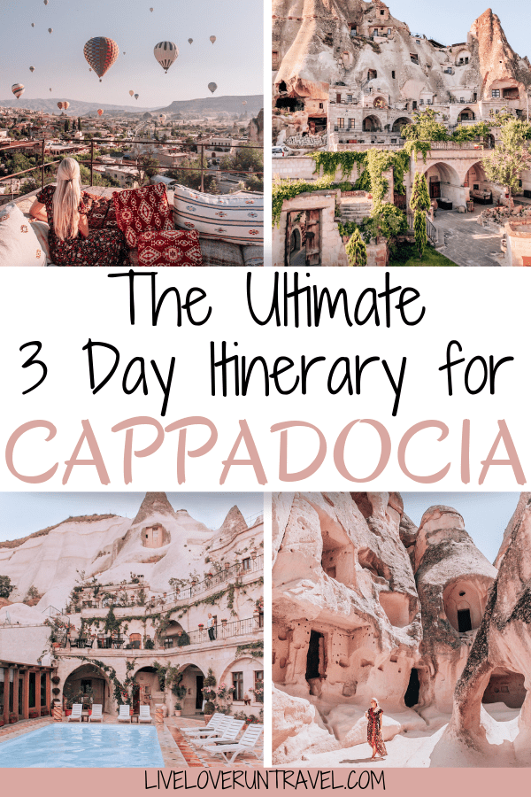 A 3 day itinerary and guide to Cappadocia's must see locations and most Instagramable places. #travel | Cappadocia Turkey | Turkey travel | Cappadocia photography | Cappadocia balloon | Cappadocia hotel | Cappadocia things to do in | Cappadocia instagram | Cappadocia itinerary | Cappadocia photo ideas | Cappadocia sunset | Cappadocia sunrise | Where to stay in Cappadocia | Cappadocia Turkey caves | Cappadocia Turkey hot air balloon | Cappadocia travel guide | Things to do in Cappadocia