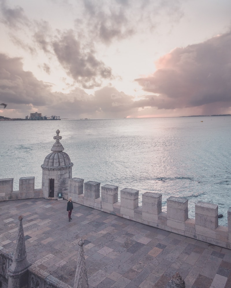 Inside Belem Tower at sunset. Find the best places in Lisbon for Instagrammable photos and when to go to get them to yourself!