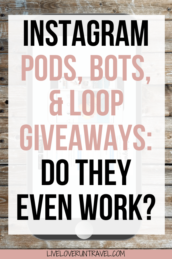 Do Instagram pods, bots, and loop giveaways actually work and help you grow on Instagram in 2020? Click here to find out the truth about these Instagram growth hacks. #instagram #socialmedia #instagramtips | grow Instagram | Instagram tips and tricks | Instagram growth tips | Instagram growth strategies | how to grow on Instagram | Instagram growth secrets | Instagram followers | Instagram tips followers | how to grow Instagram followers | Instagram pods | Instagram loop giveaway