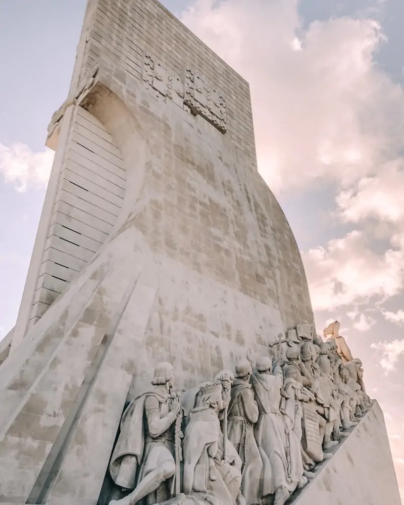 Monument to the Discoveries in Lisbon, Portugal. Find the best places in Lisbon for Instagrammable photos and when to go to get them to yourself!