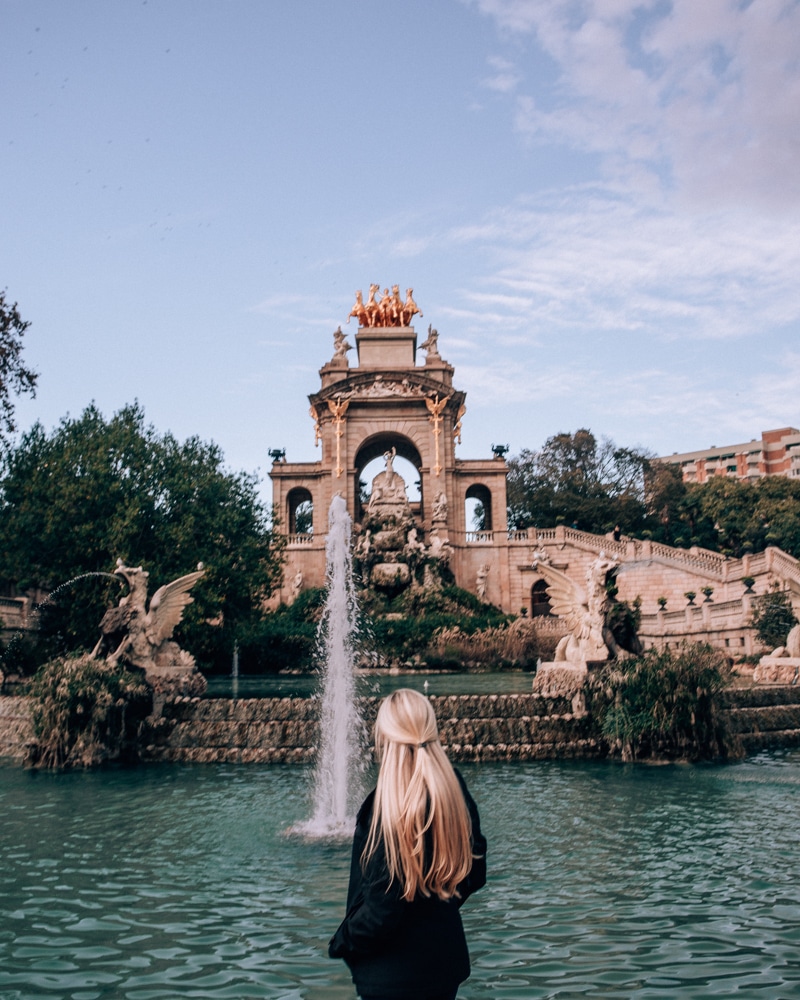 Parc de la Ciutadella in Barcelona has a beautiful fountain and makes for a beautiful photo spot. See the perfect itinerary for 3 days in Barcelona here!
