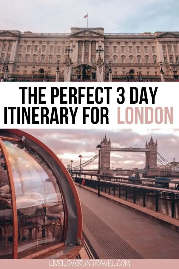 The perfect London 3 day itinerary including all the most Instagrammable places in London. #london #europe | London travel | London England winter | things to do in London | London in winter | 3 day London itinerary | London in 3 days | weekend in London | London weekend itinerary | travel London | winter in London | London attractions | London in December | Christmas London | Europe winter travel | lovely London | London England things to do in | London itinerary 3 days | London photo spots