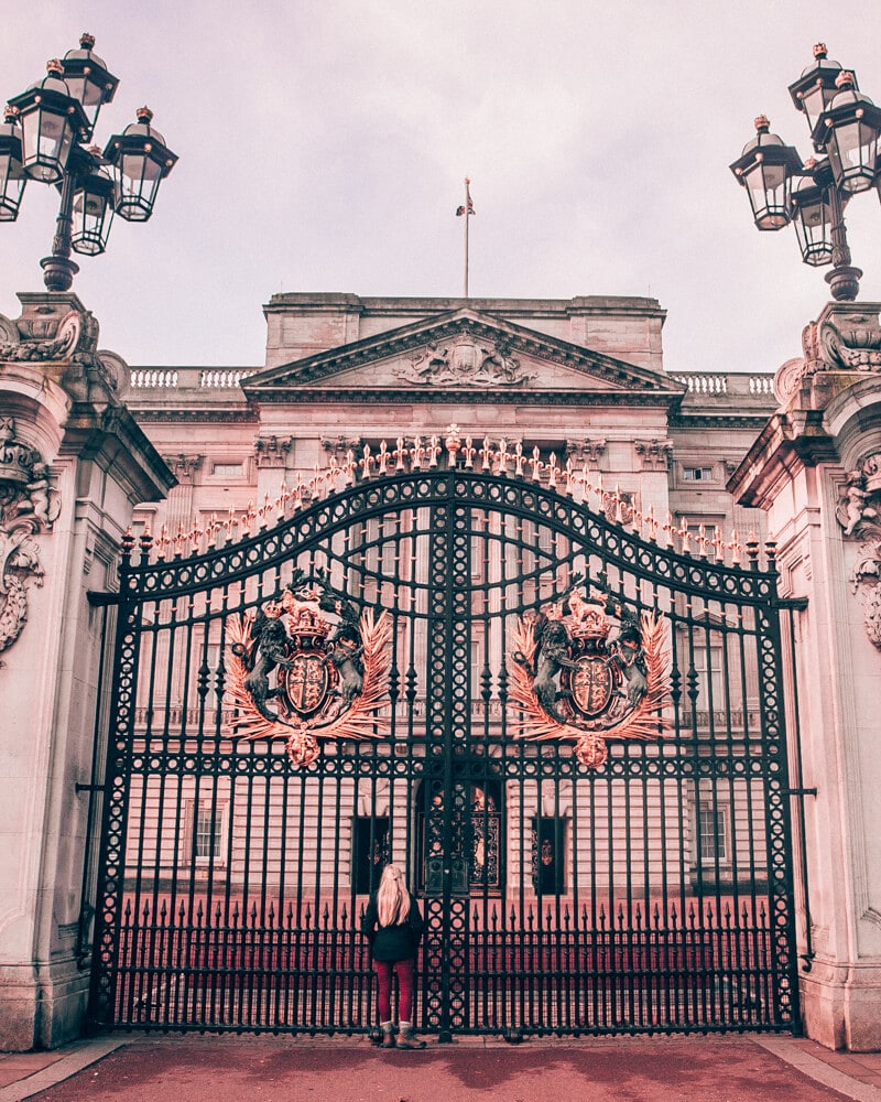 Getting to Buckingham Palace in the morning means you have the area to yourself. Click here for the perfect itinerary for 3 days in London in winter including tips for the most Instagrammable places in London.