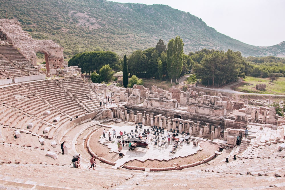 The Grand Theater in Ephesus seats 24,000 people. Concerts are still performed there. Find a full one day itinerary with everything you need to know about visiting the ancient ruins of Ephesus in Turkey here.