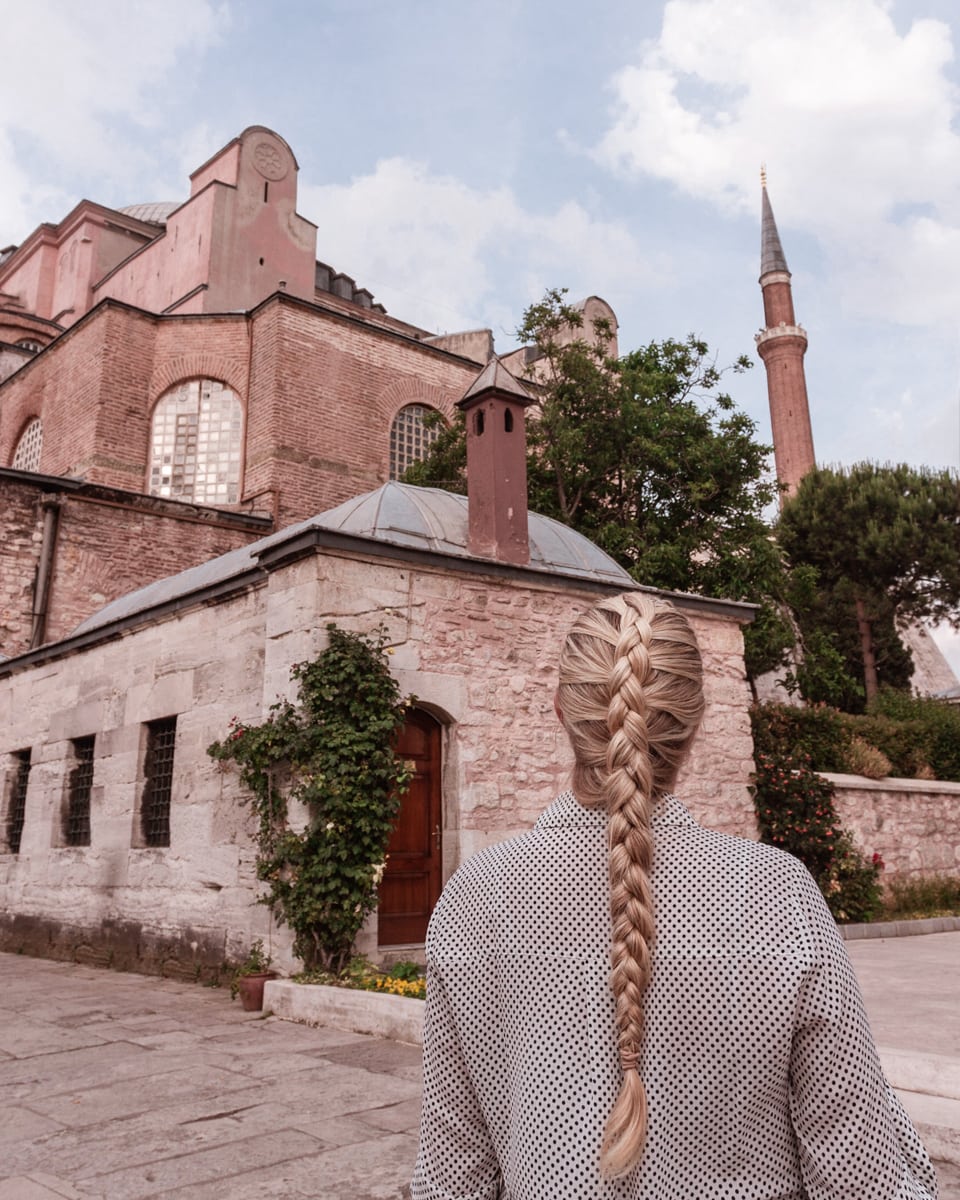The exterior of the Hagia Sophia.