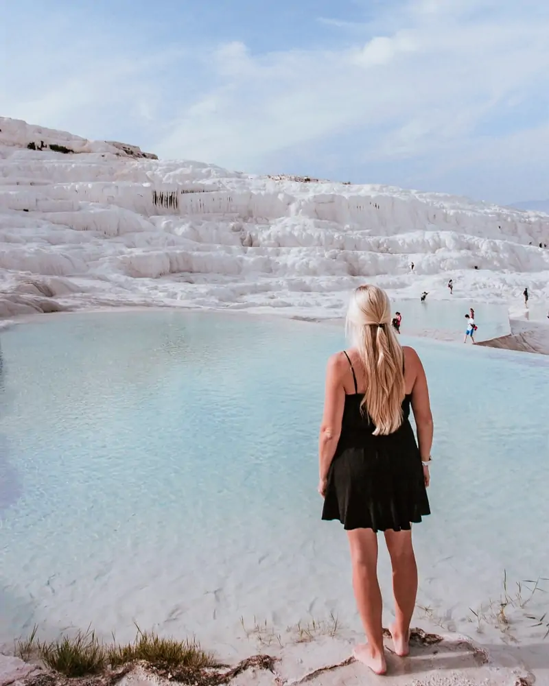The thermal pools of the Pamukkale Travertines, the thermal pools in Pamukkale, Turkey