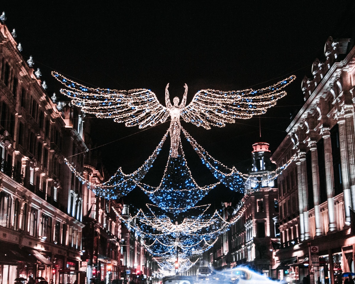 Regent Street is one of the best streets in London for Christmas lights. Click here for the full list!