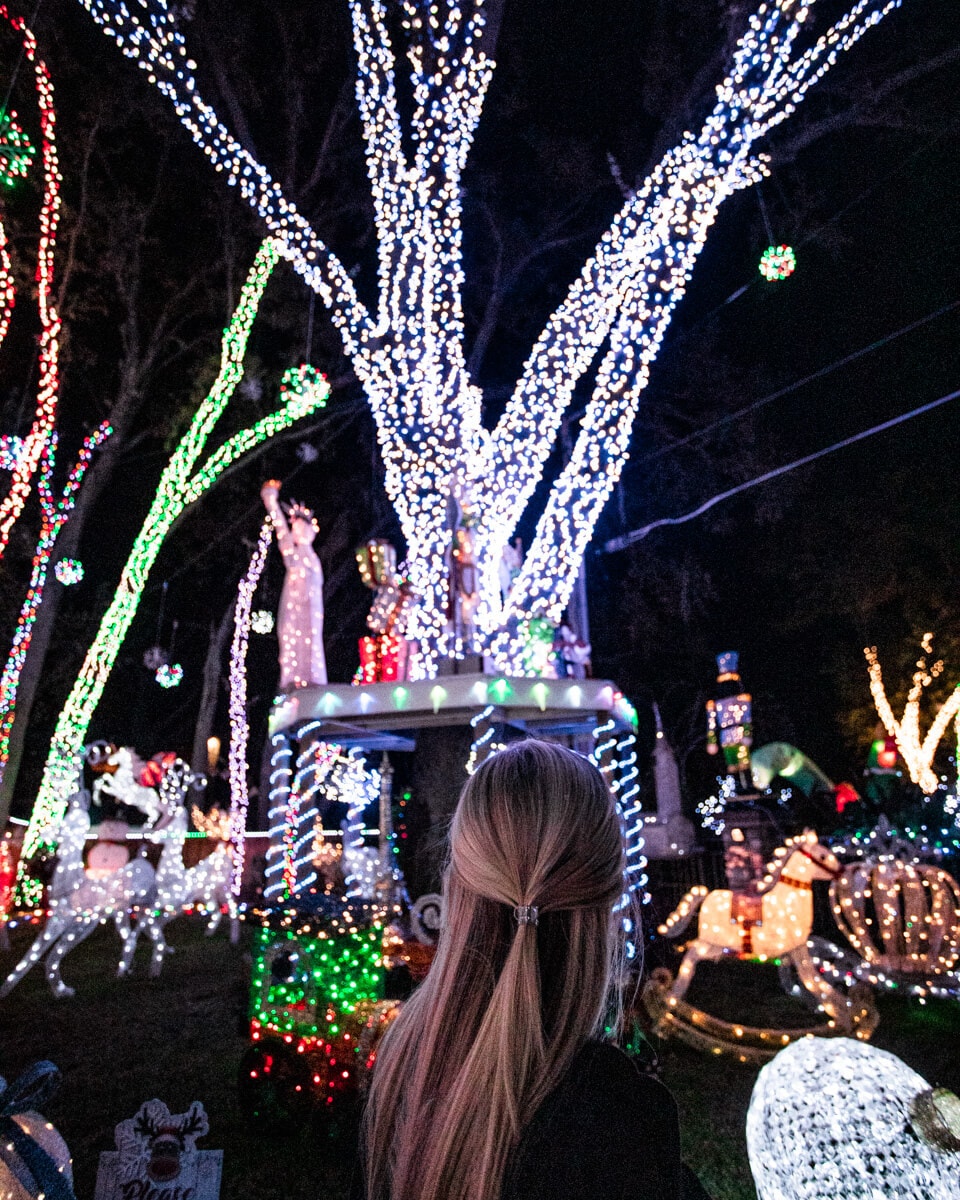 Looking at the Great Christmas Light Fight house in Orlando, Florida