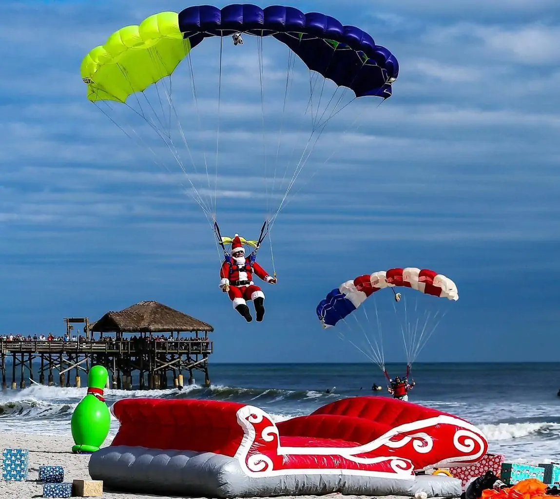Skydiving Santas in Cocoa Beach Florida
