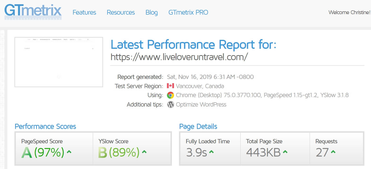 Speed optimization for blog results