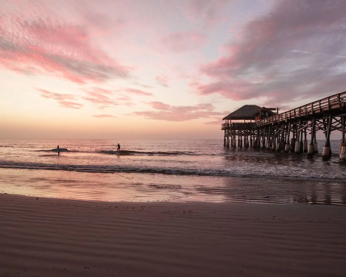 Sunrise at Cocoa Beach Pier in Florida