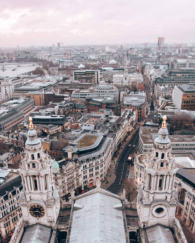 View from the top of St. Paul's Cathedral in London