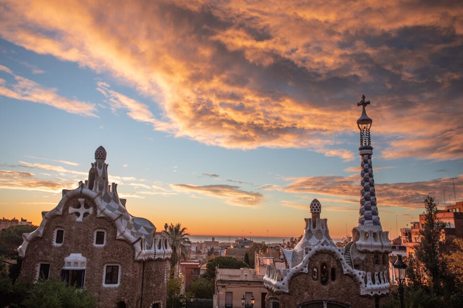 The best place to watch sunrise in Barcelona is Park Guell