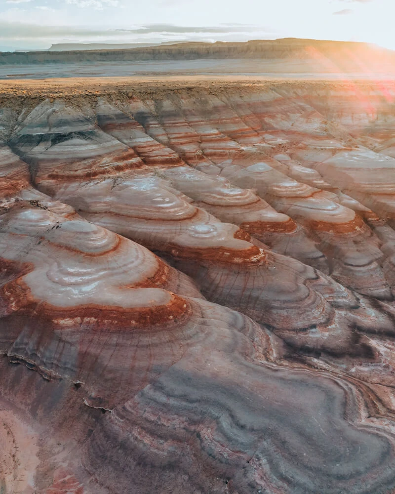 sunset at bentonite hills utah