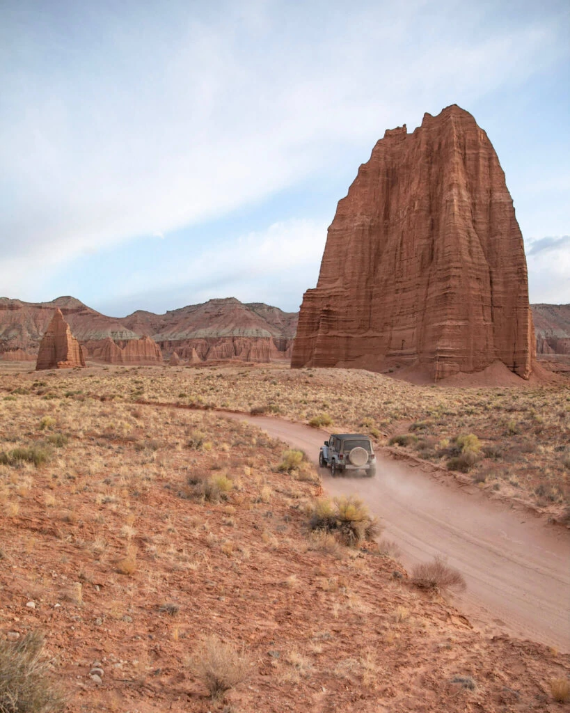 Temple of the Sun and Temple of the Moon at Capitol Reef National Park