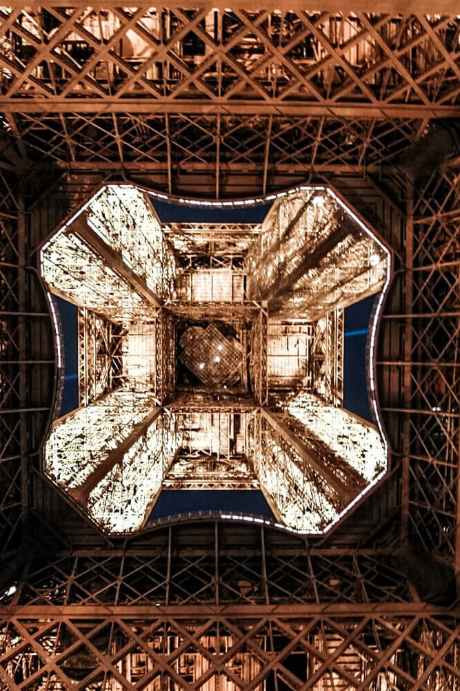 view from under the eiffel tower