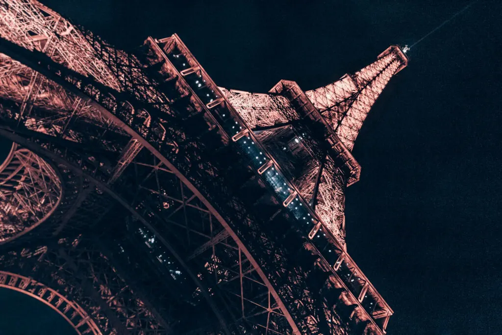 champ de mars has one of the best views of the eiffel tower at night