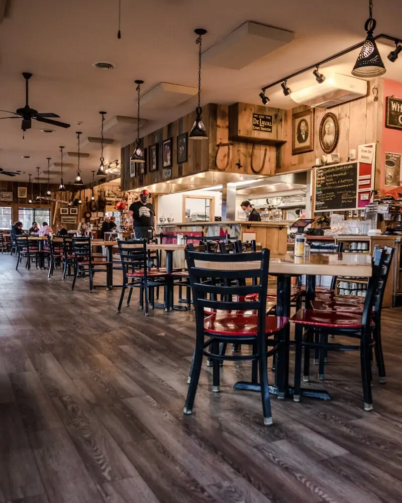 Interior of Polly's Pancake Parlor in New Hampshire