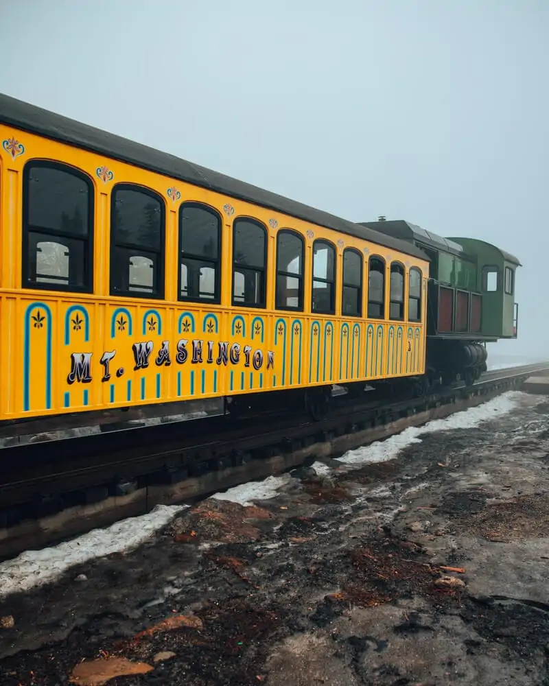 Mount Washington Cog train in winter