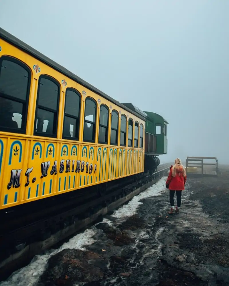 Mount Washington cog railway at waumbek station