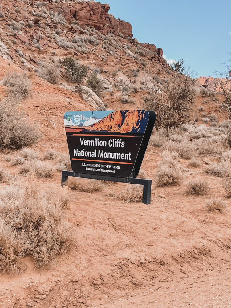 Vermilion Cliffs National Monument sign on house rock valley road