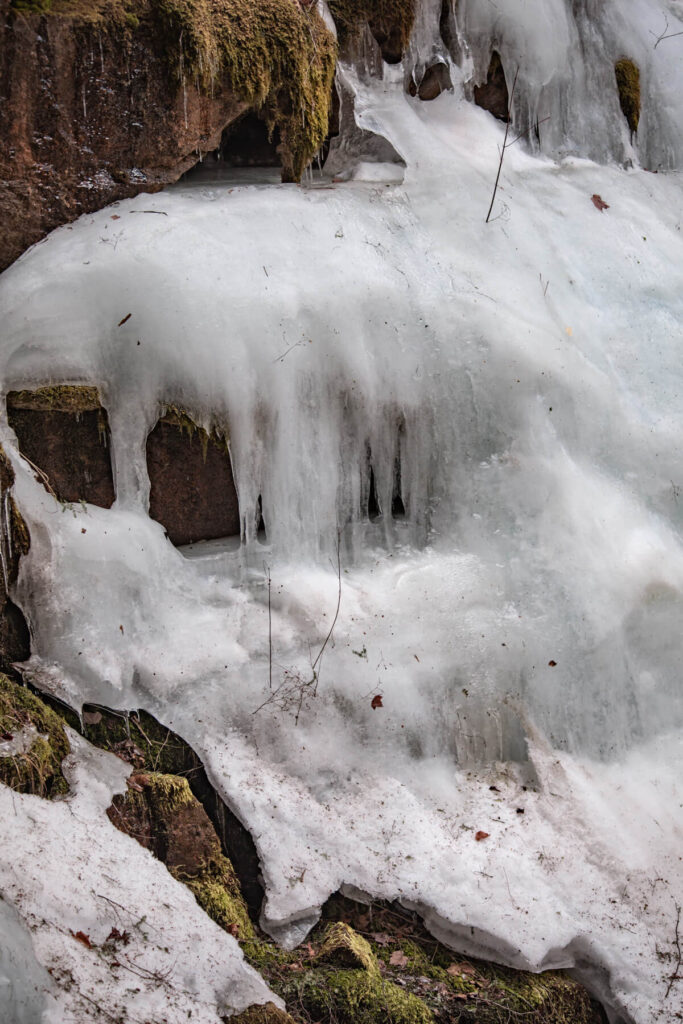 frozen portion of flume gorge