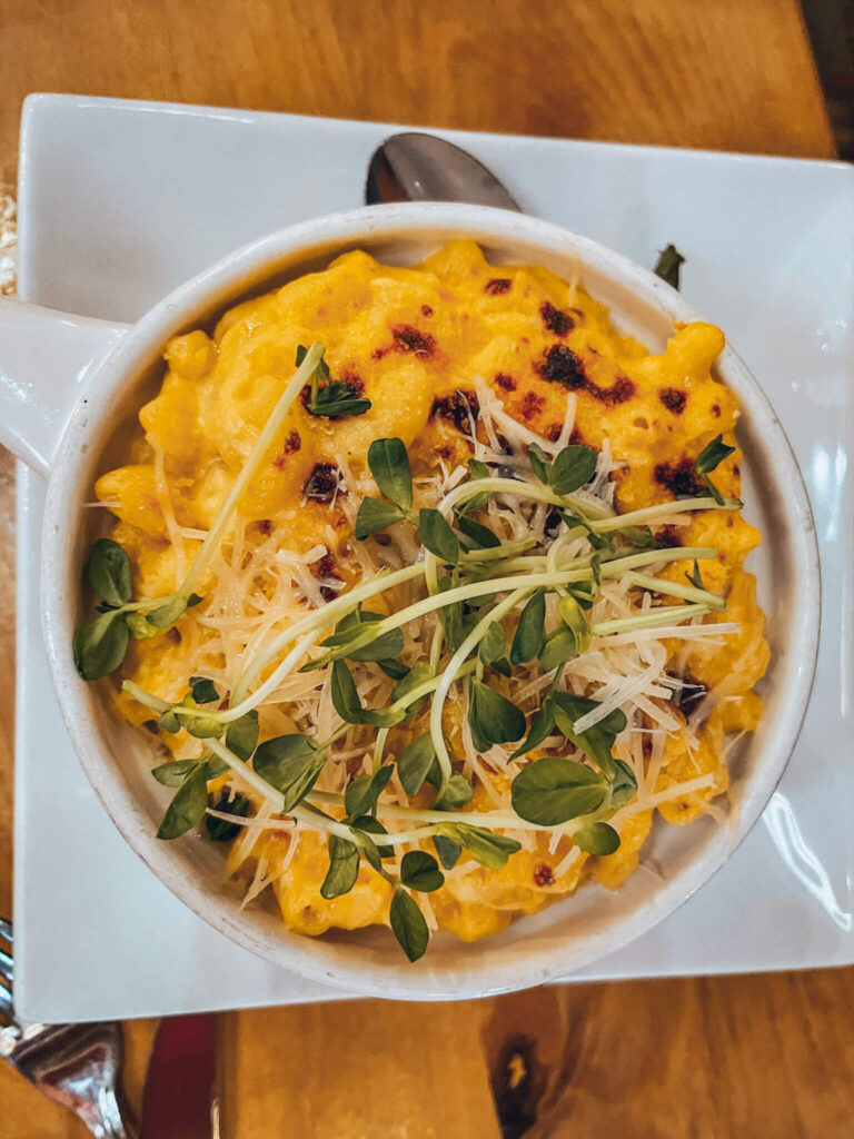 mac and cheese at Rocking V Cafe, one of the best restaurants in Kanab, Utah