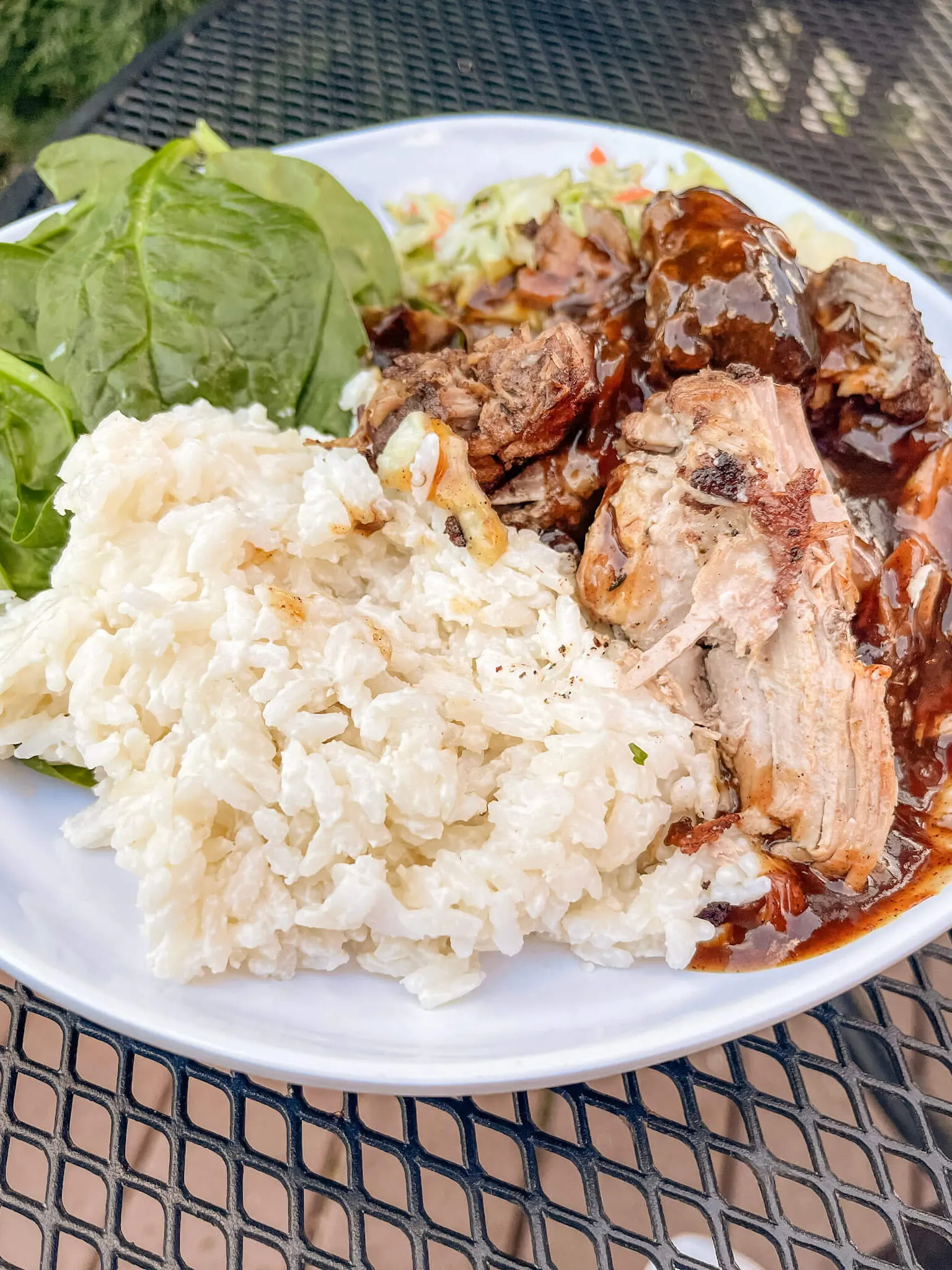 Pork and rice at Wild Thyme Cafe