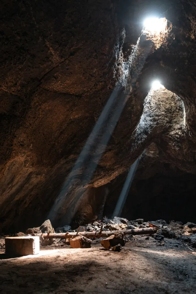 skylight cave in oregon on a sunny day