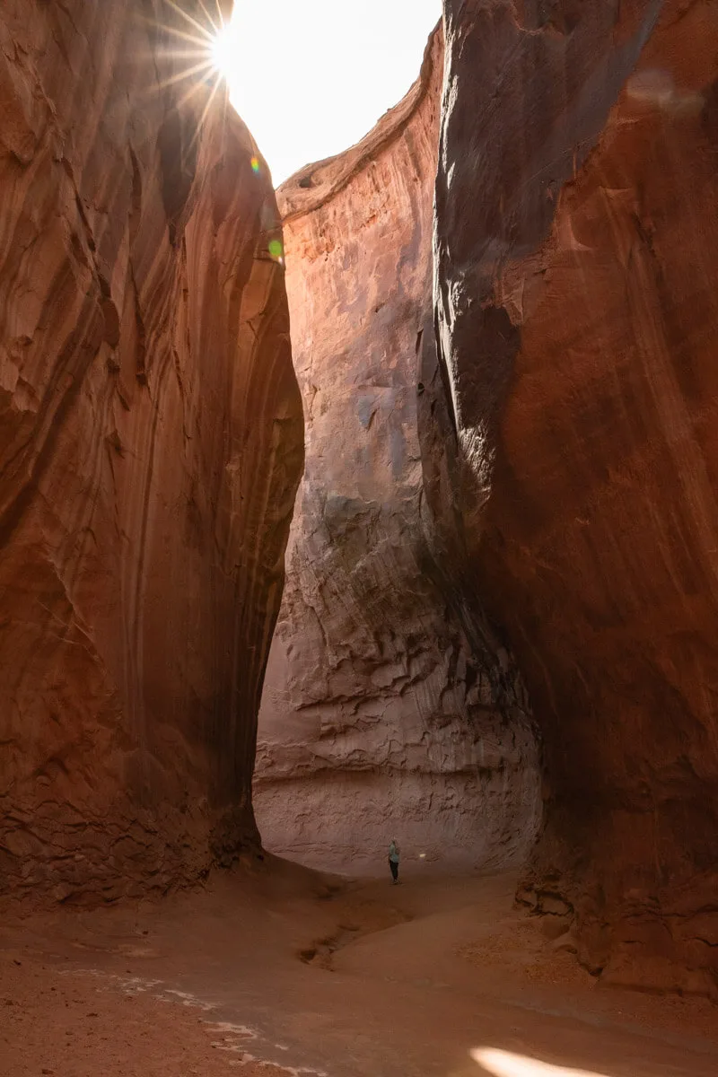 woman standing in leprechaun canyon