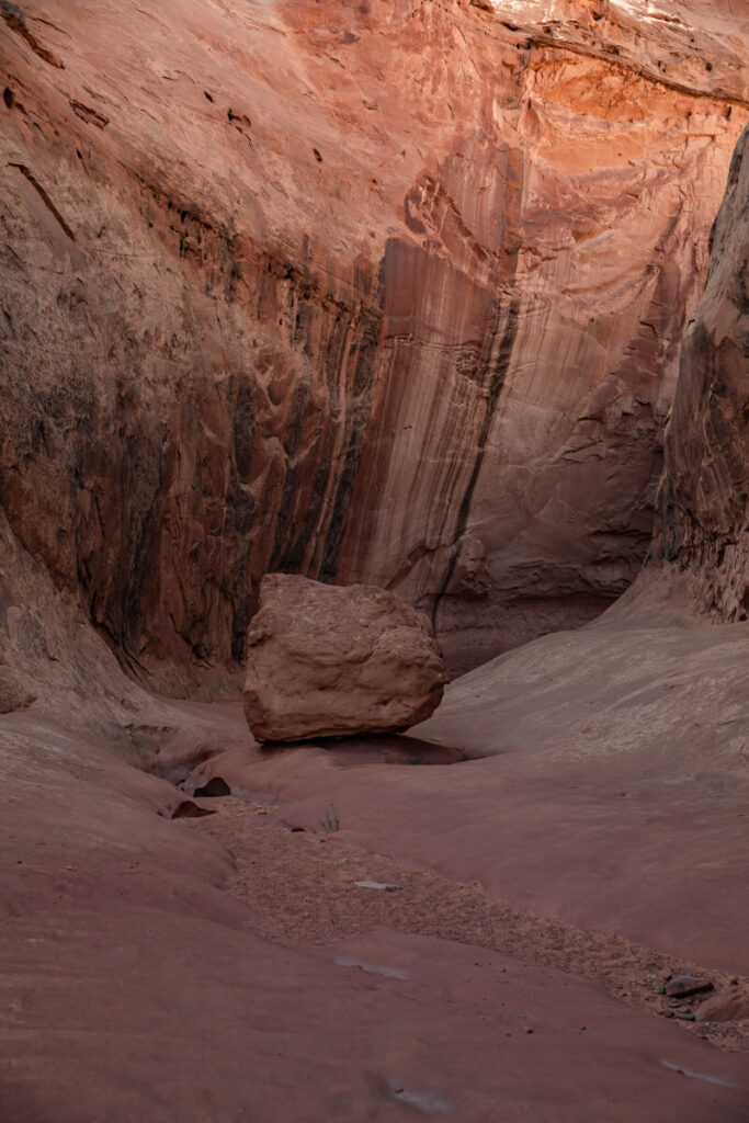 large rock in the mouth of leprechaun canyon