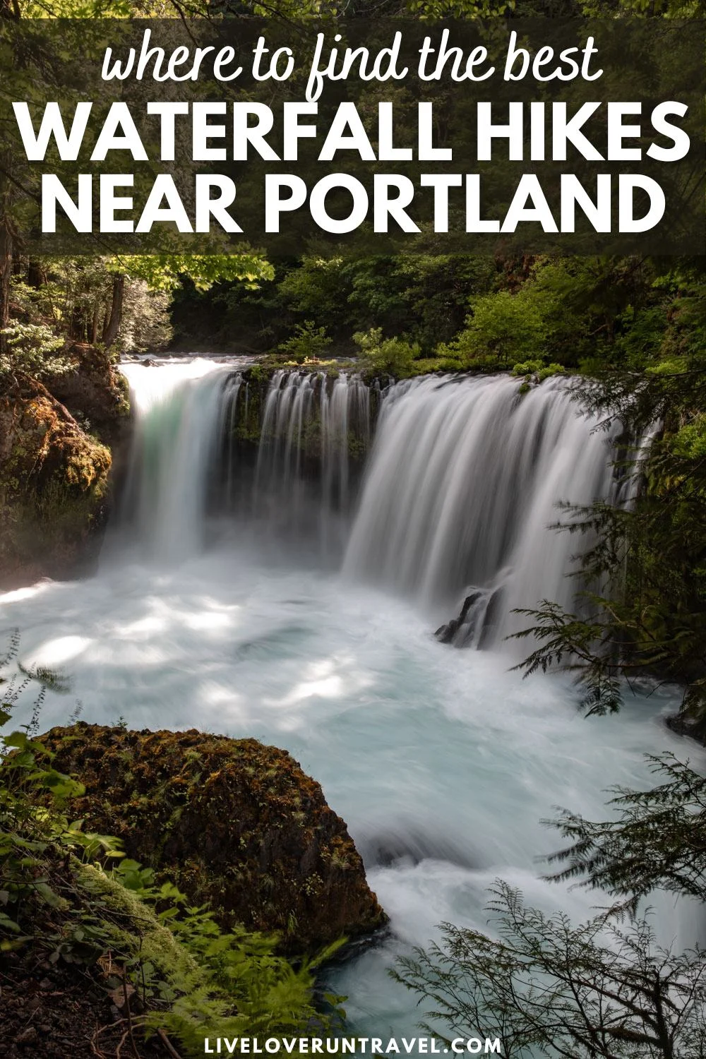 pin for where to find the best waterfall hikes near portland with photo of spirit falls