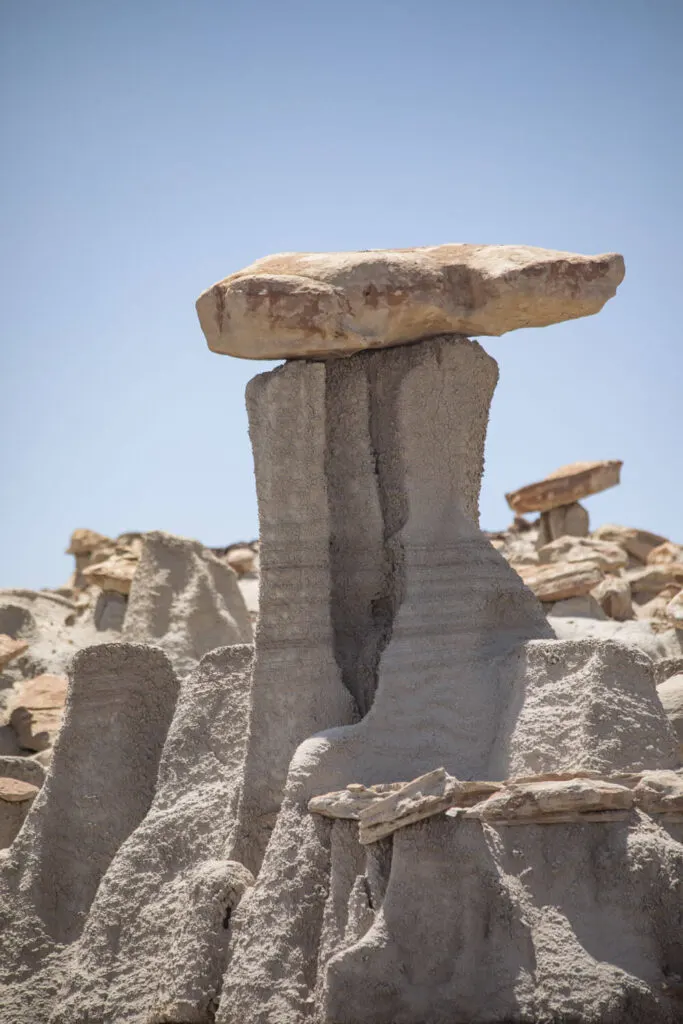 hoodoo with stone wing in valley of dreams east