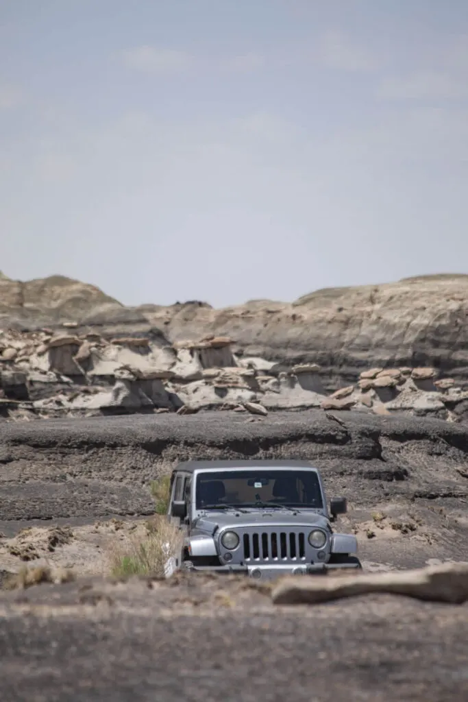 jeep wrangler in new mexico badlands